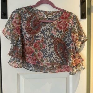 Show Me Your Mumu Flutter Sleeve Crop Top